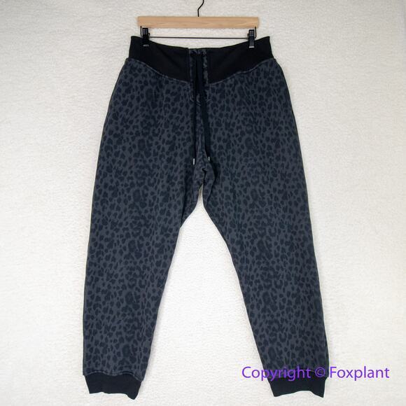 New! Victoria's Secret Cotton High-Rise Fleece Lace-Up Jogger Pants leopard,  XL - Picture 2 of 14